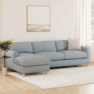 Vati 98.5" Left Storage Sleeper Sectional - Silver Light Blue