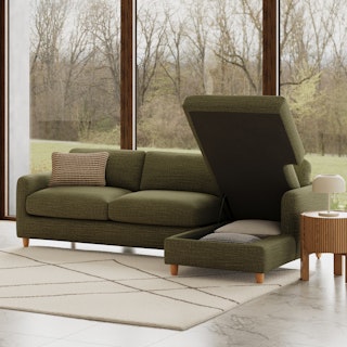 Vati 98.5" Right Storage Sleeper Sectional - Napa Moss