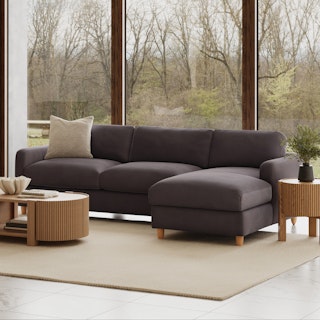 Vati 114" Velvet Right Storage Sleeper Sectional  - Hale Warm Gray