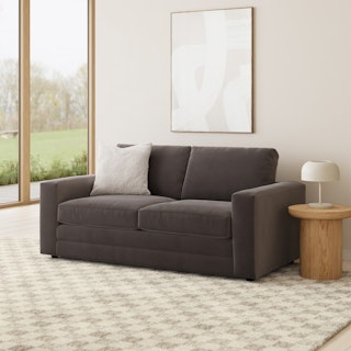 Riley 74" Velvet Loveseat - Hale Warm Gray