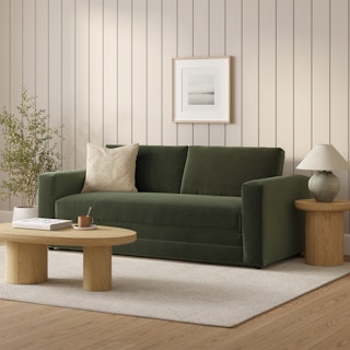 Riley 84" Velvet Storage Sofa - Hale Fir Green