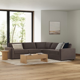 Riley 114" Velvet Corner Sectional - Hale Warm Gray