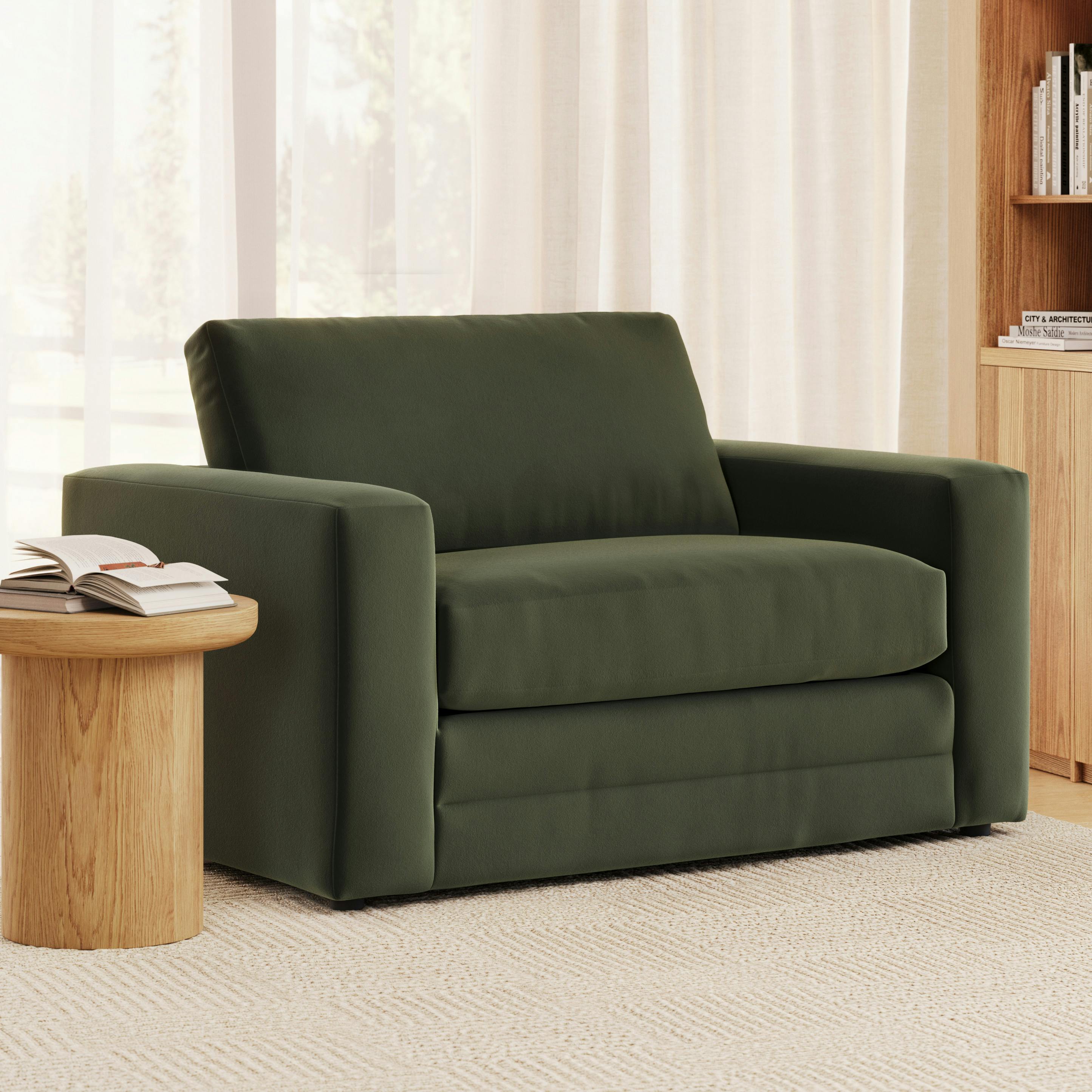 Riley Hale Fir Green Velvet Sleeper Chair | Article