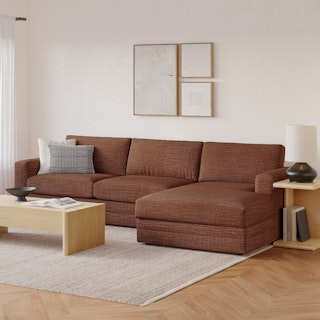 Riley 118" Right Storage Sleeper Sectional - Napa Rust
