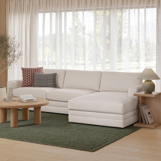 Riley 118" Right Storage Sleeper Sectional - Napa White
