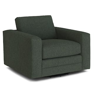 Riley 42" Grand Swivel Chair - Green Wool Bouclé