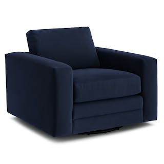 Riley 42" Grand Velvet Swivel Chair - Hale Ink