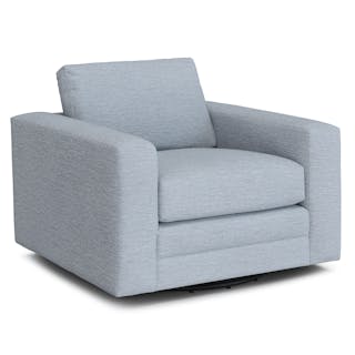 Riley 42" Grand Swivel Chair - Silver Light Blue