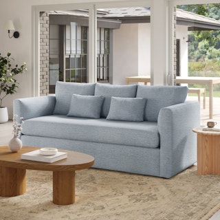 Marina 80" Sofa - Silver Light Blue