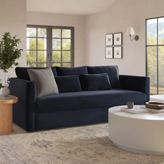 Marina 90" Velvet Sofa - Hale Ink