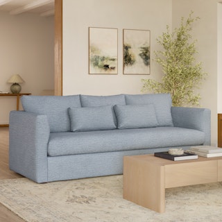 Marina 90" Sofa - Silver Light Blue