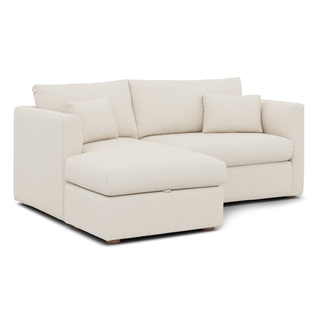 Marina 80" Reversible Storage Sectional in Ivory Wool