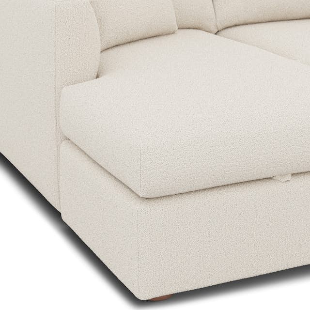 Marina 80" Reversible Storage Sectional in Ivory Wool