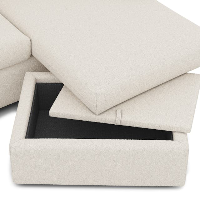 Marina 80" Reversible Storage Sectional in Ivory Wool