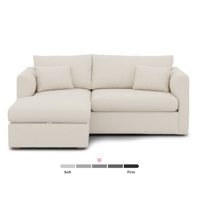 Marina 80" Reversible Storage Sectional in Ivory Wool