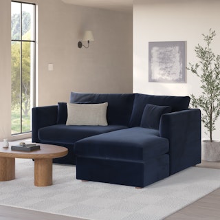 Marina 80" Velvet Reversible Storage Sectional - Hale Ink