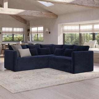 Marina 92" Velvet Corner Sectional - Hale Ink