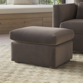 Marina 28.5" Velvet Ottoman - Hale Warm Gray