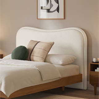Makoa Queen Headboard - Ivory Wool Bouclé
