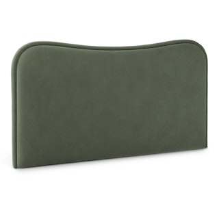 Makoa King Velvet Headboard - Plush Pacific Green