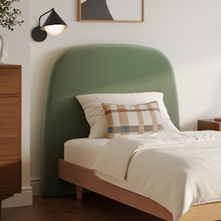 Kaleo Twin Velvet Headboard - Plush Pacific Sage