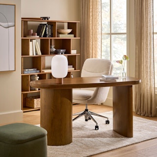 Baarlo 58.5" Desk - Smoked Oak