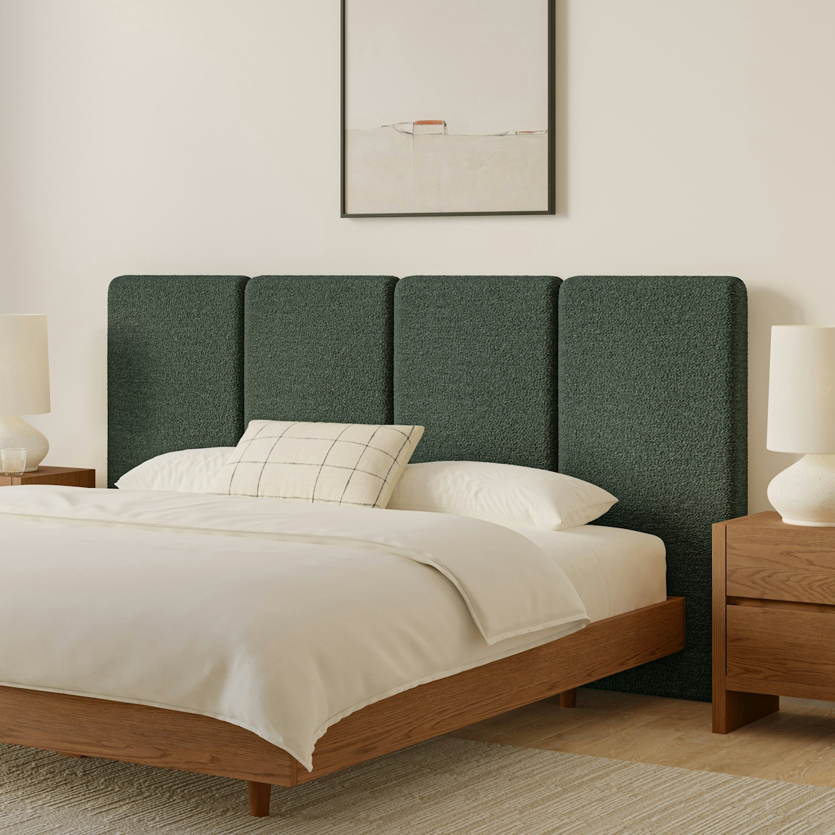 Noel Green Wool Bouclé King Wall-Mounted 48