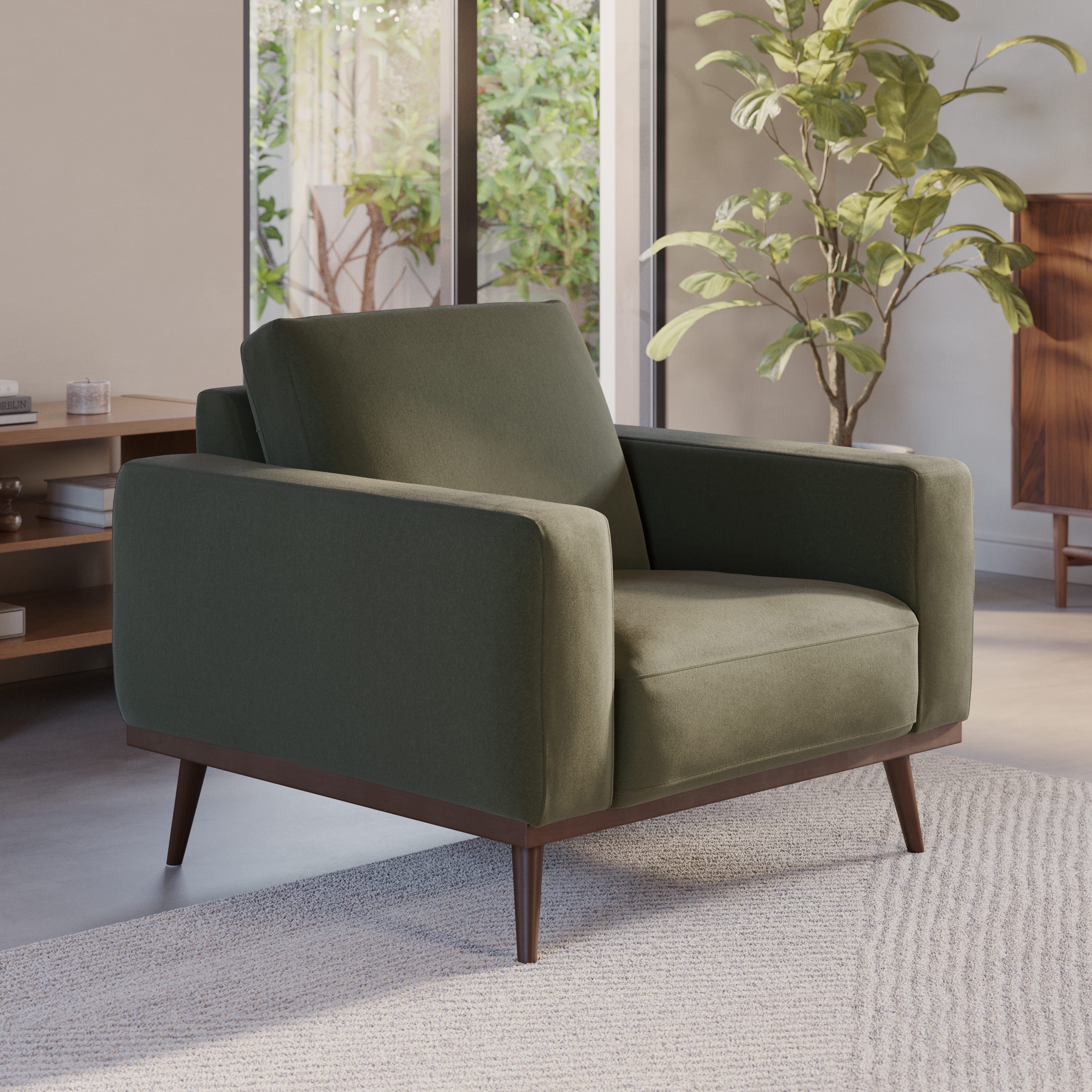 Rhett Felted Green Lounge Chair | Article
