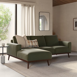 Rhett 93" Left Chaise Sectional - Felted Green
