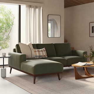 Rhett 93" Left Chaise Sectional - Felted Green