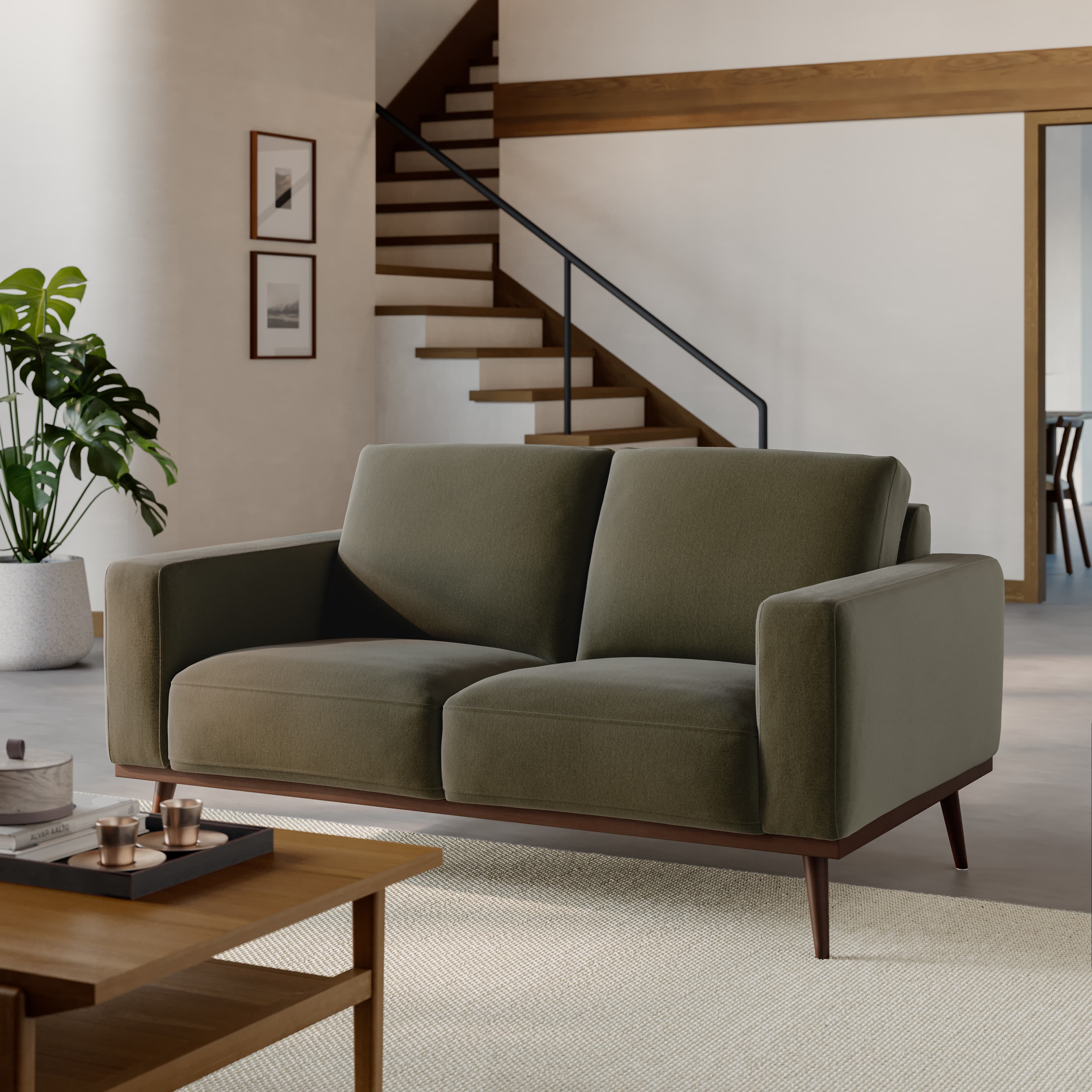 Rhett Felted Green Loveseat | Article