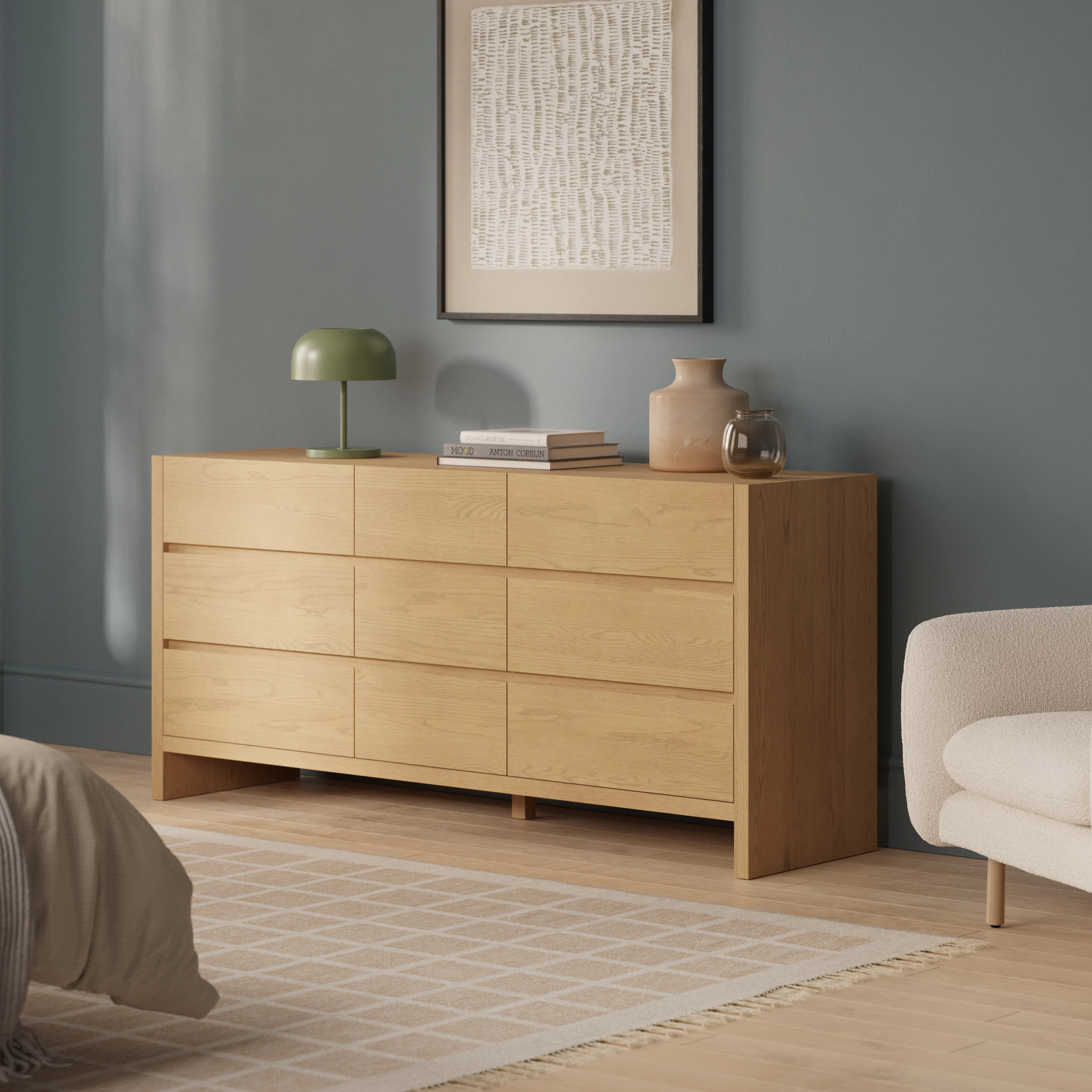 Leif 9-Drawer Triple Dresser - White Oak