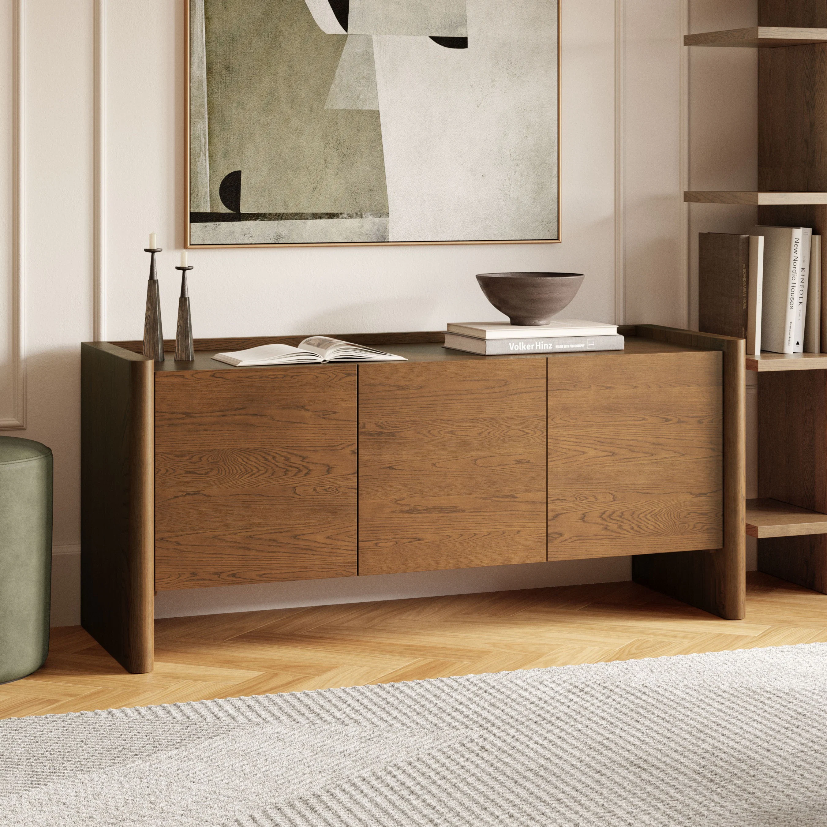 Torme 54" Media Unit - Smoked Oak