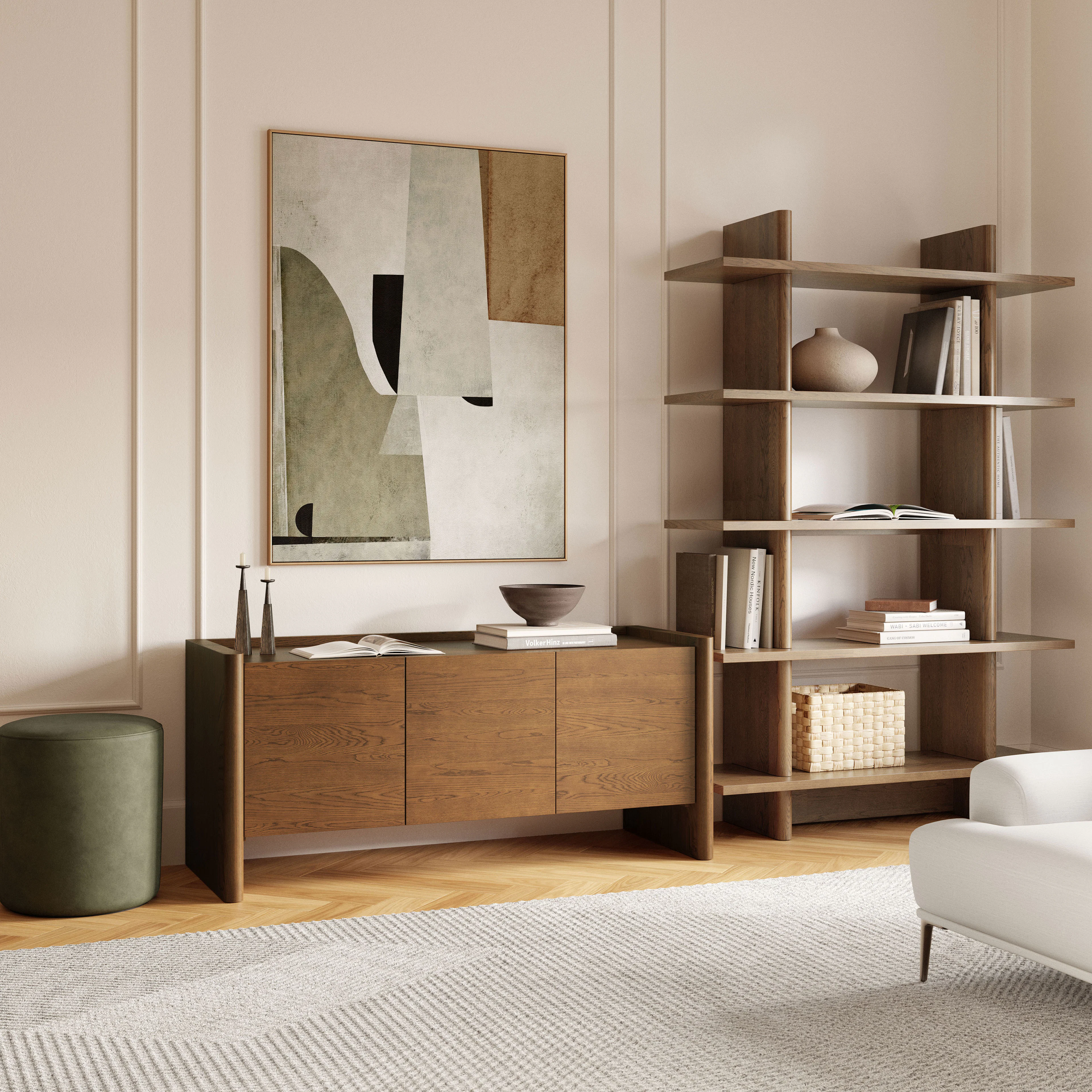 Torme 54" Media Unit - Smoked Oak