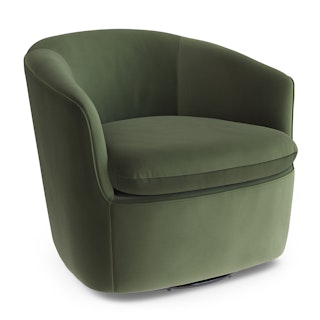 Turoy 32.5" Velvet Swivel Lounge Chair - Hale Fir Green