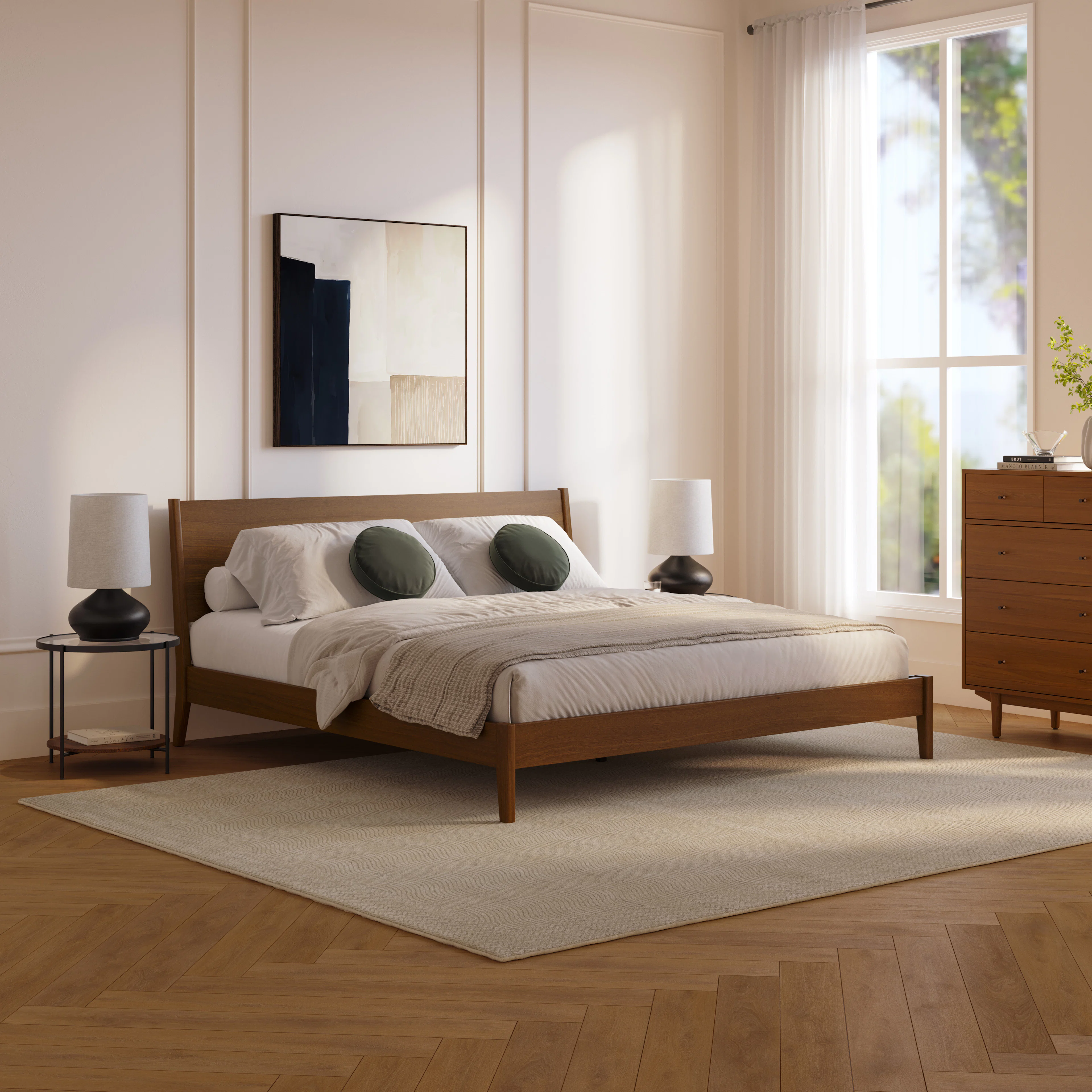 Cooper King Low Profile Bed - Walnut