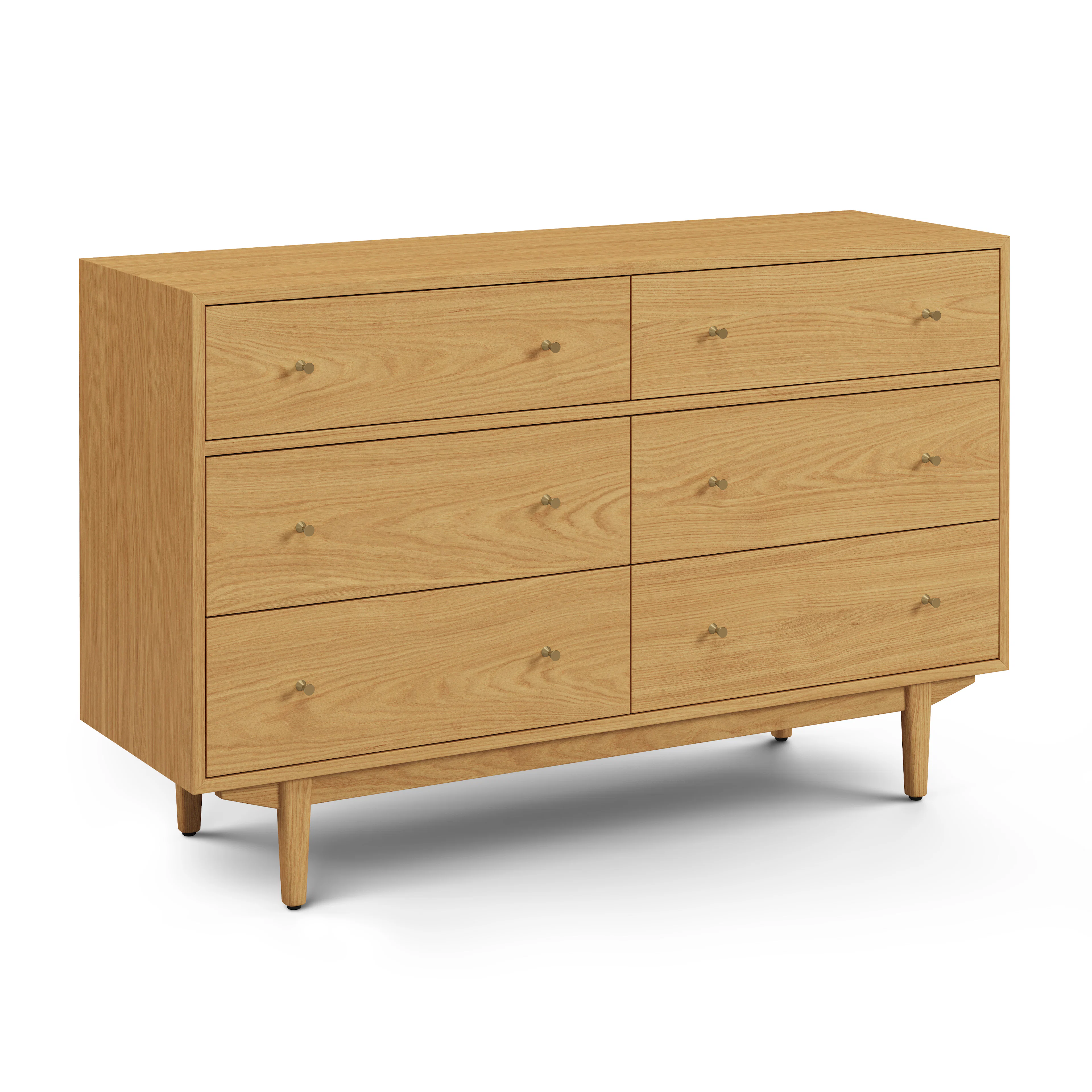 Cooper Natural Oak 6-Drawer Double Dresser - Modern Storage