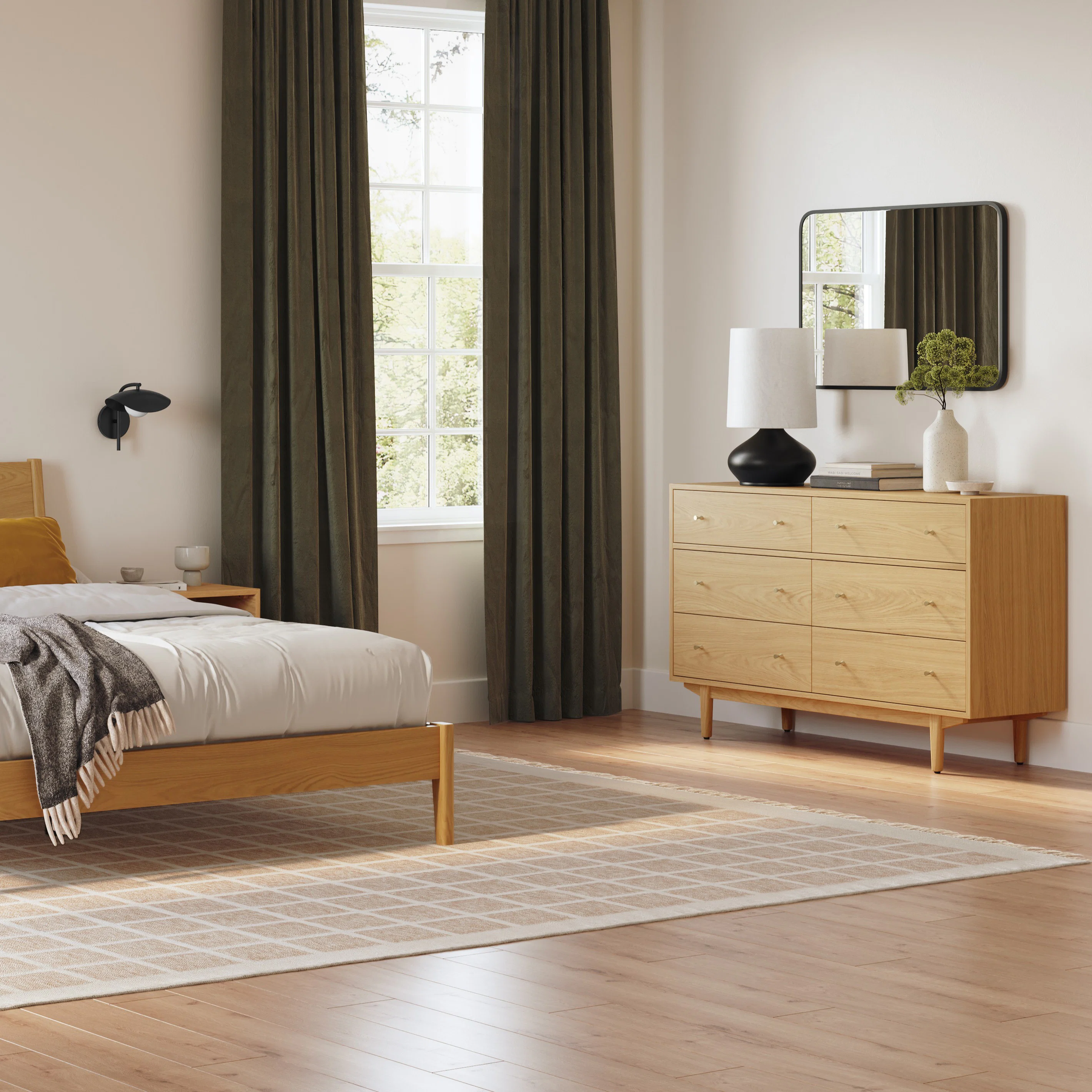 Cooper Natural Oak 6-Drawer Double Dresser - Modern Storage