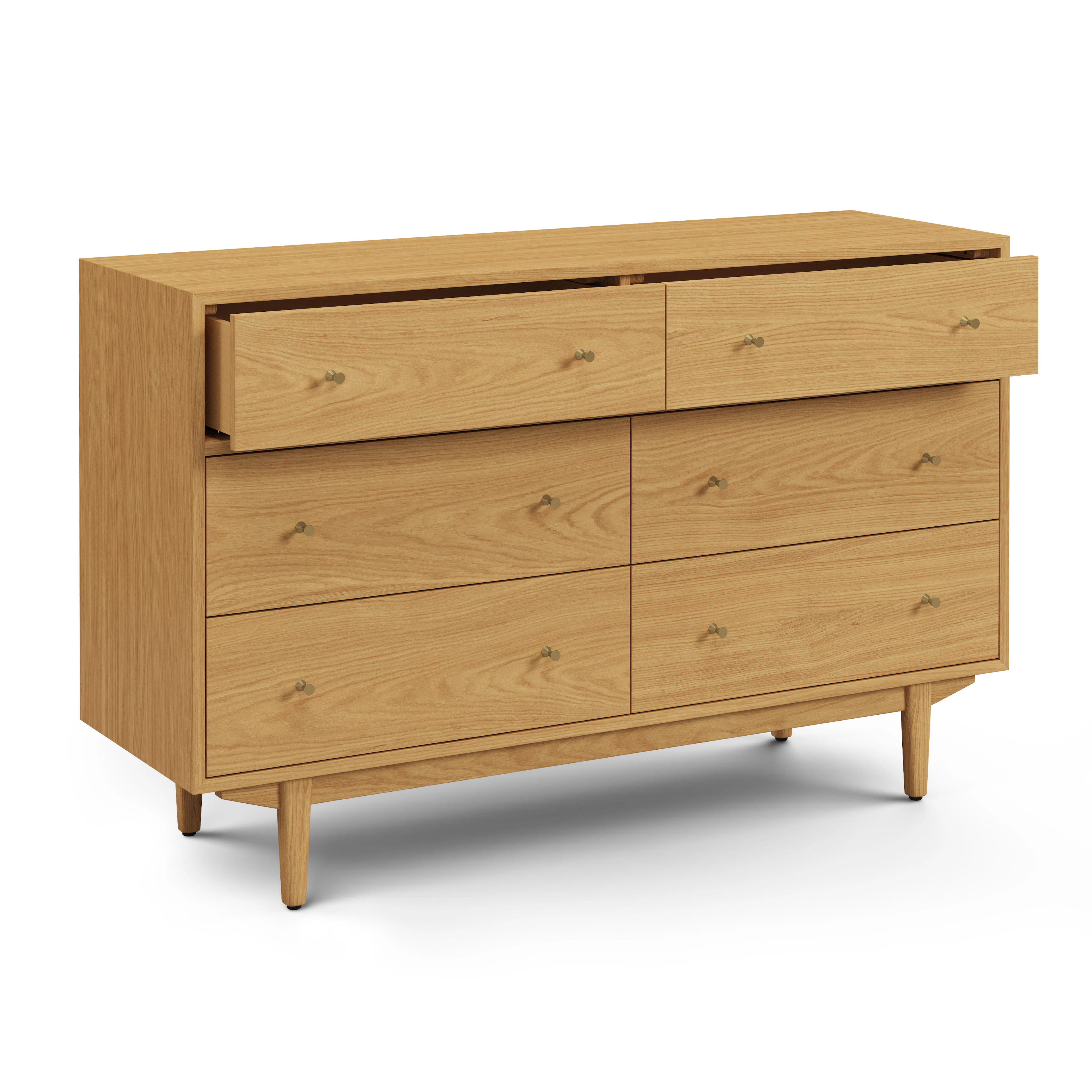 Cooper Natural Oak 6-Drawer Double Dresser - Modern Storage