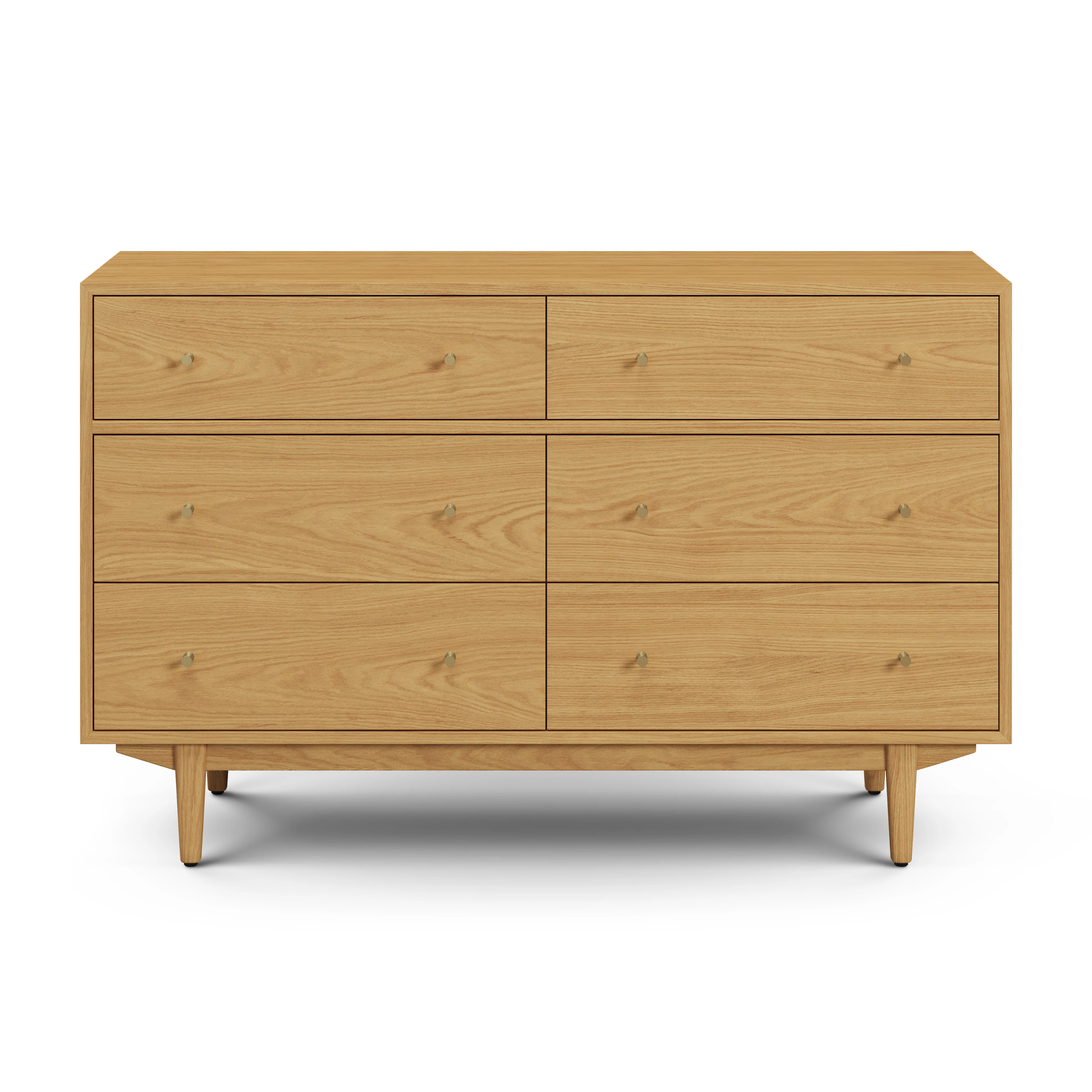 Cooper Natural Oak 6-Drawer Double Dresser - Modern Storage