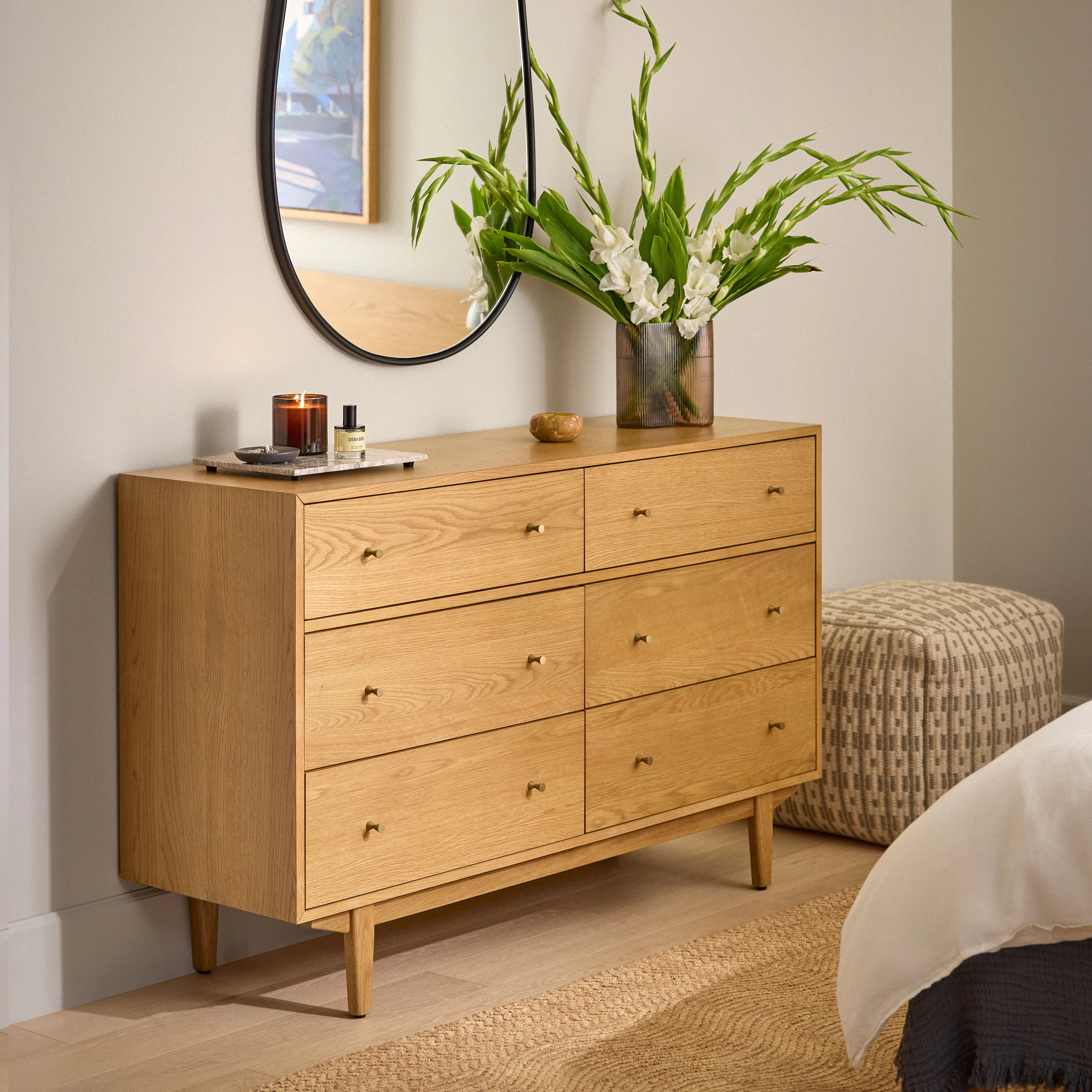 Cooper Natural Oak 6-Drawer Double Dresser - Modern Storage