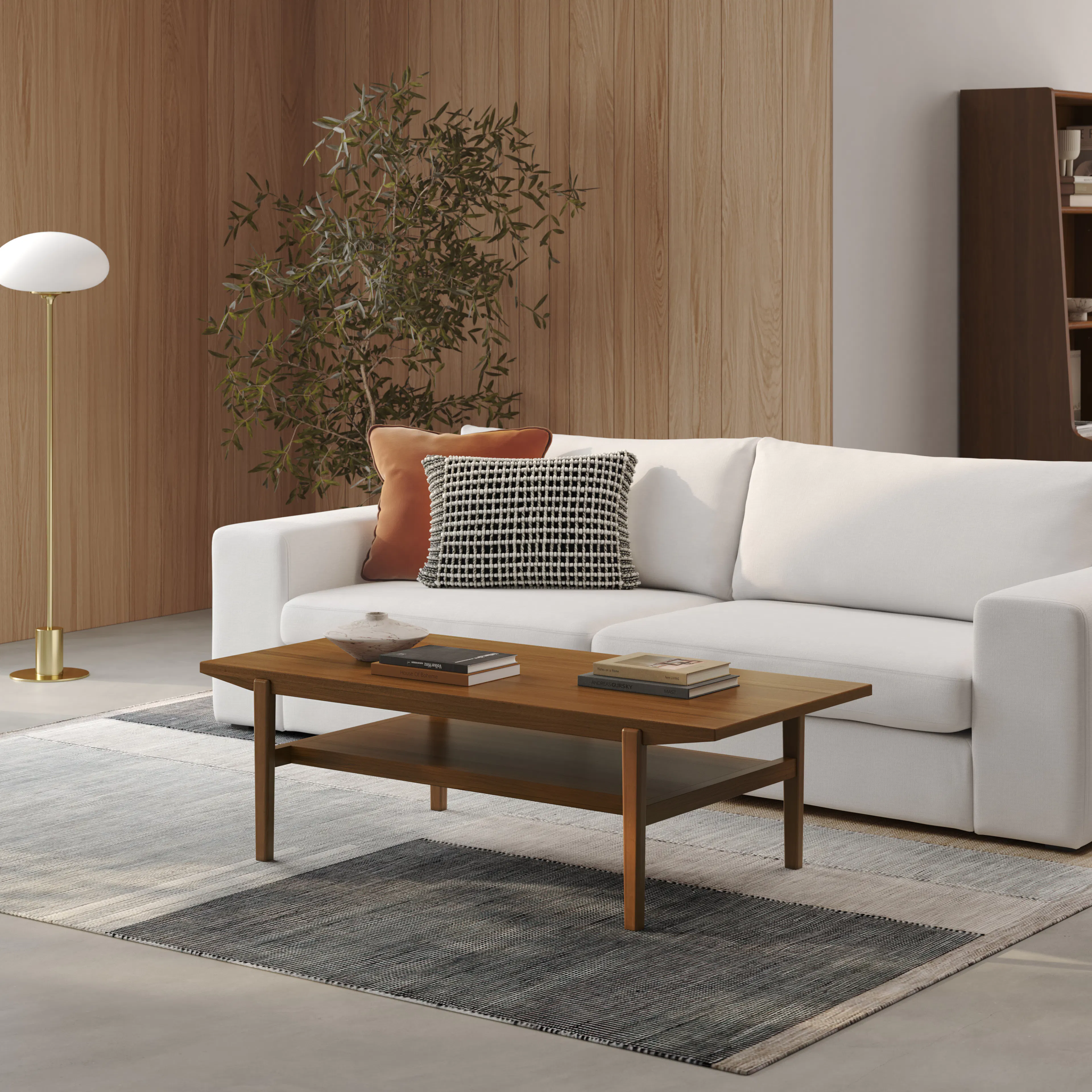 Cooper 51" Rectangular Coffee Table - Walnut