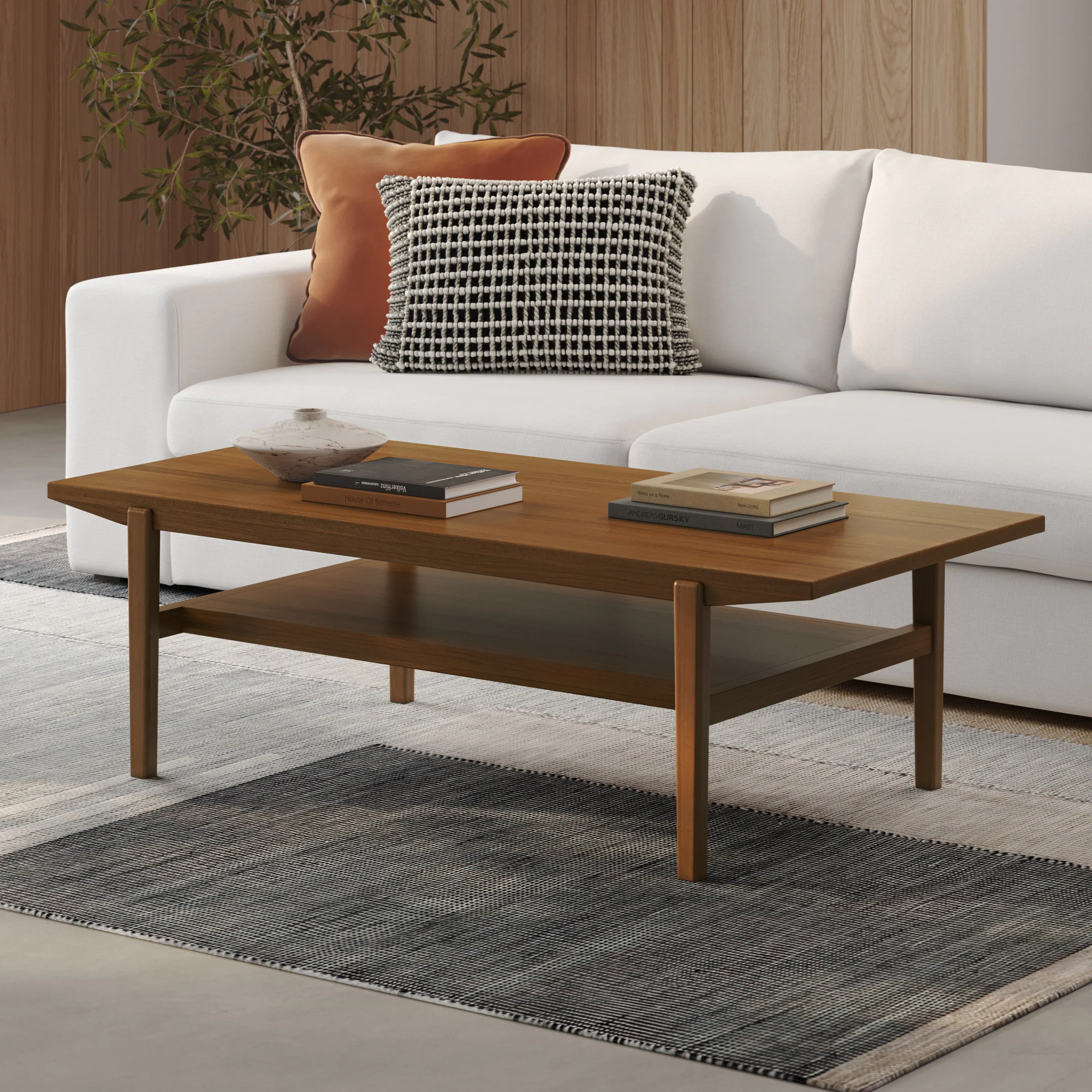 Cooper 51" Rectangular Coffee Table - Walnut