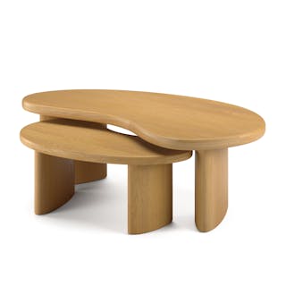 Neah 49" Nesting Coffee Table Set - Natural Oak