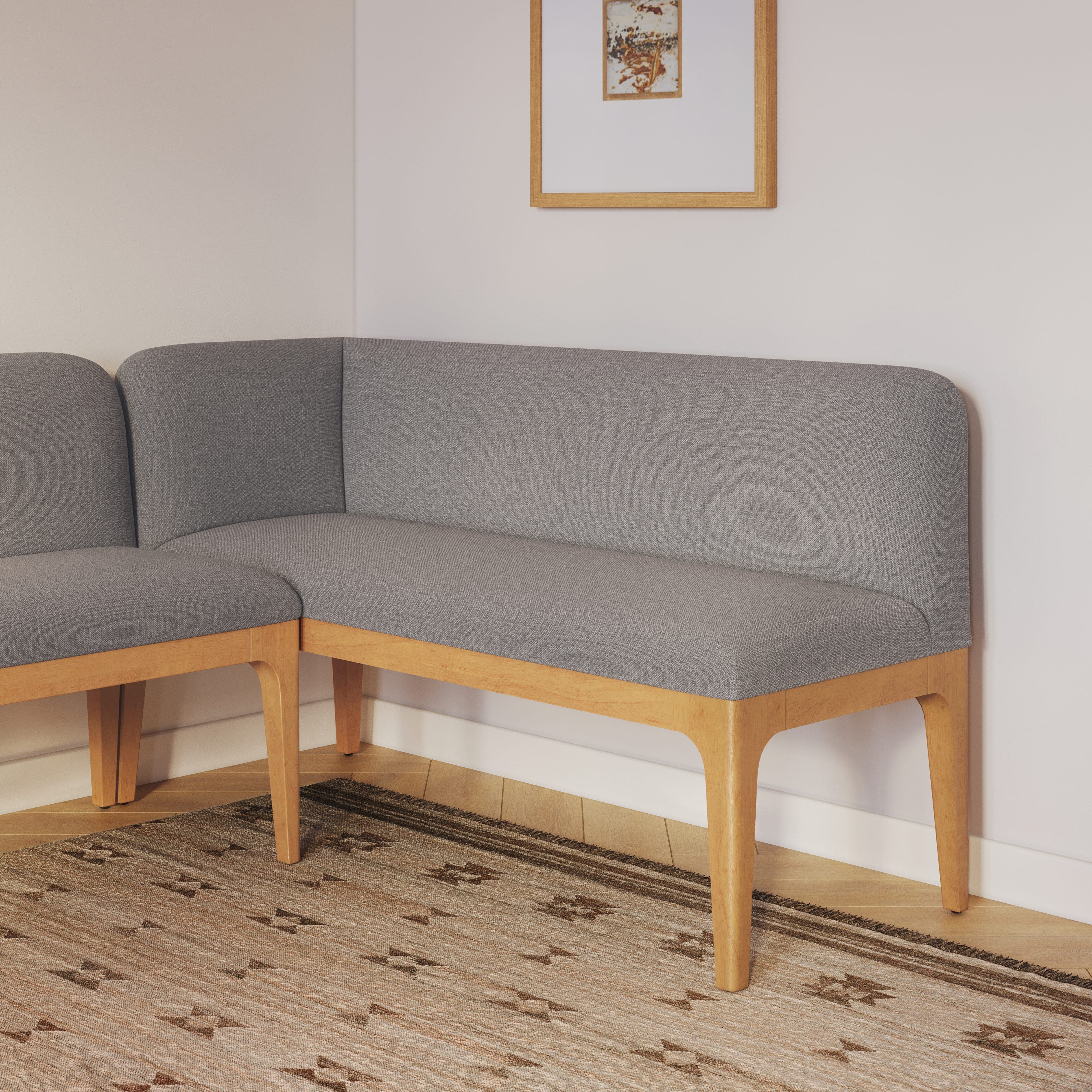 Rosin Hestia Gray and Oak Left Arm Corner Banquette | Article
