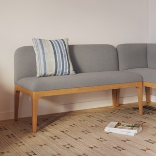 Rosin 53" Armless Banquette - Oak and Hestia Gray