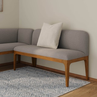 Rosin 53" Armless Banquette - Smoked Oak and Hestia Gray