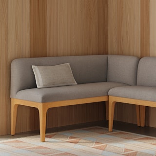 Rosin 56.75" Right Corner Banquette - Oak and Hestia Gray