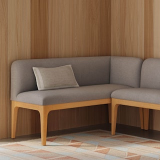Rosin 56.75" Right Corner Banquette - Natural Oak and Hestia Gray