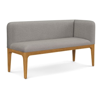 Rosin 56.75" Right Corner Banquette - Smoked Oak and Hestia Gray